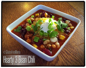 Hearty Three Bean Chili ~ gluten free