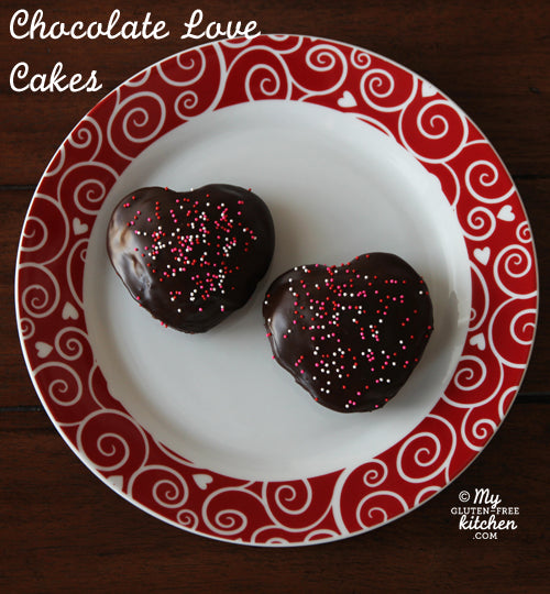 Gluten Free Chocolate “Love” Cakes and intro to new GF Blog– My Gluten-Free Kitchen