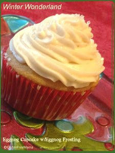 Winter Wonderland Cupcake (Gluten Free Eggnog Cupcake with Eggnog Frosting!)