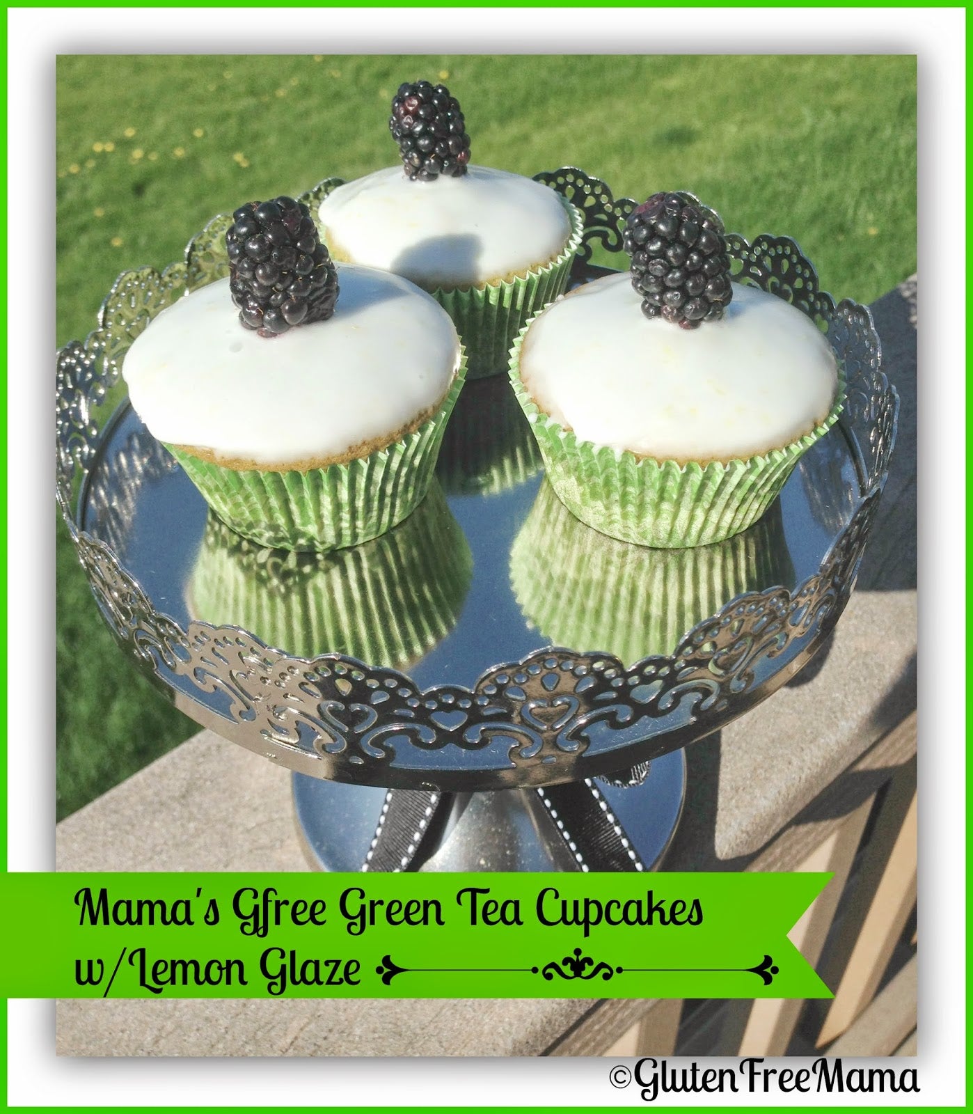 Gluten Free Green Tea Cupcakes with Lemon Glaze