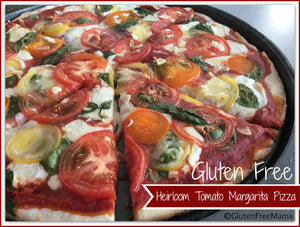 Gluten Free Mama’s Heirloom Tomato Margarita Pizza