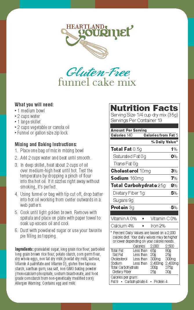 Gluten Free Funnel Cake Mix Heartland Gourmet
